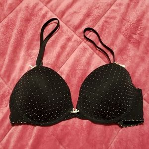Betsey Johnson polka dot mesh bra 34C